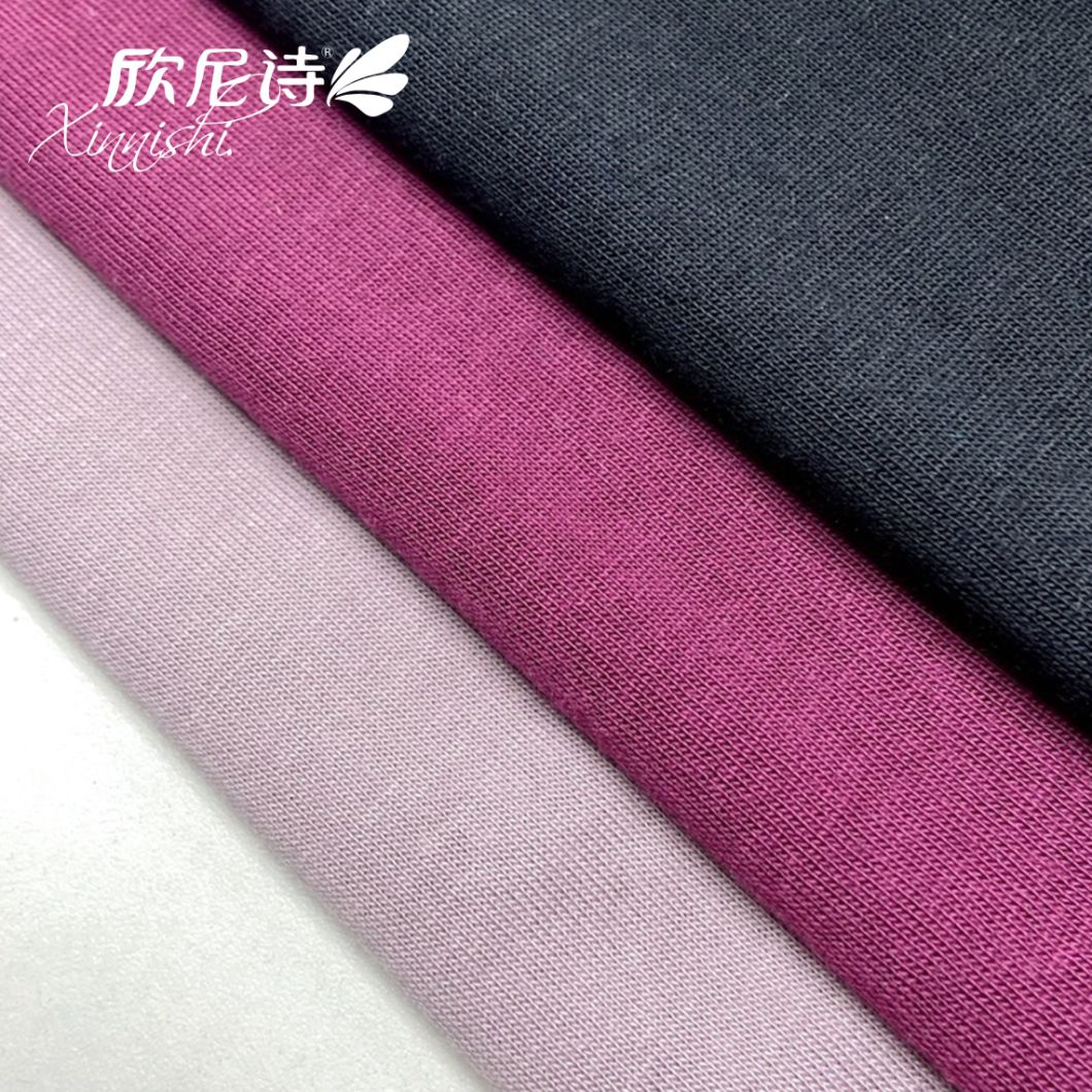 Comfortable Modal Stretch Knitted Sports Jersey Fabric 95%M 5%Sp Plain Dyed Fabric for Underwear or T-Shirt