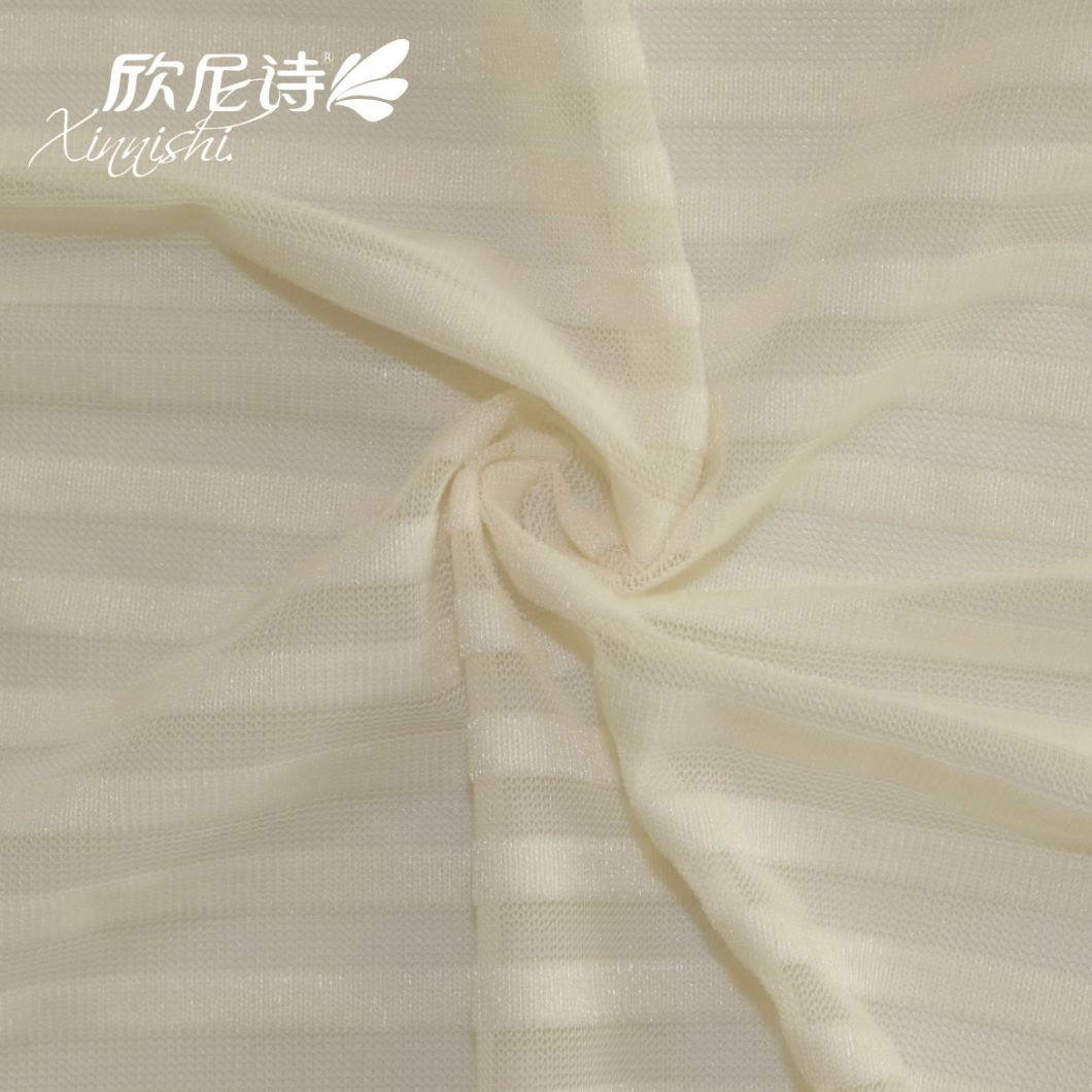 87.5% Polyester 12.5%Spandex 125GSM Knitted Rib Jacquard Fabric for Garment