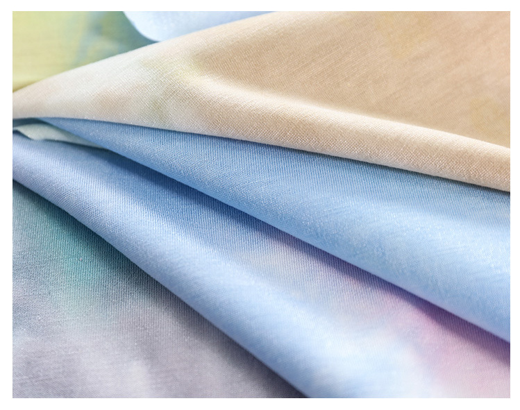Color Fabric 85%Rayon 15%Silk Fabric Weft Knitting Bright Color Fabric
