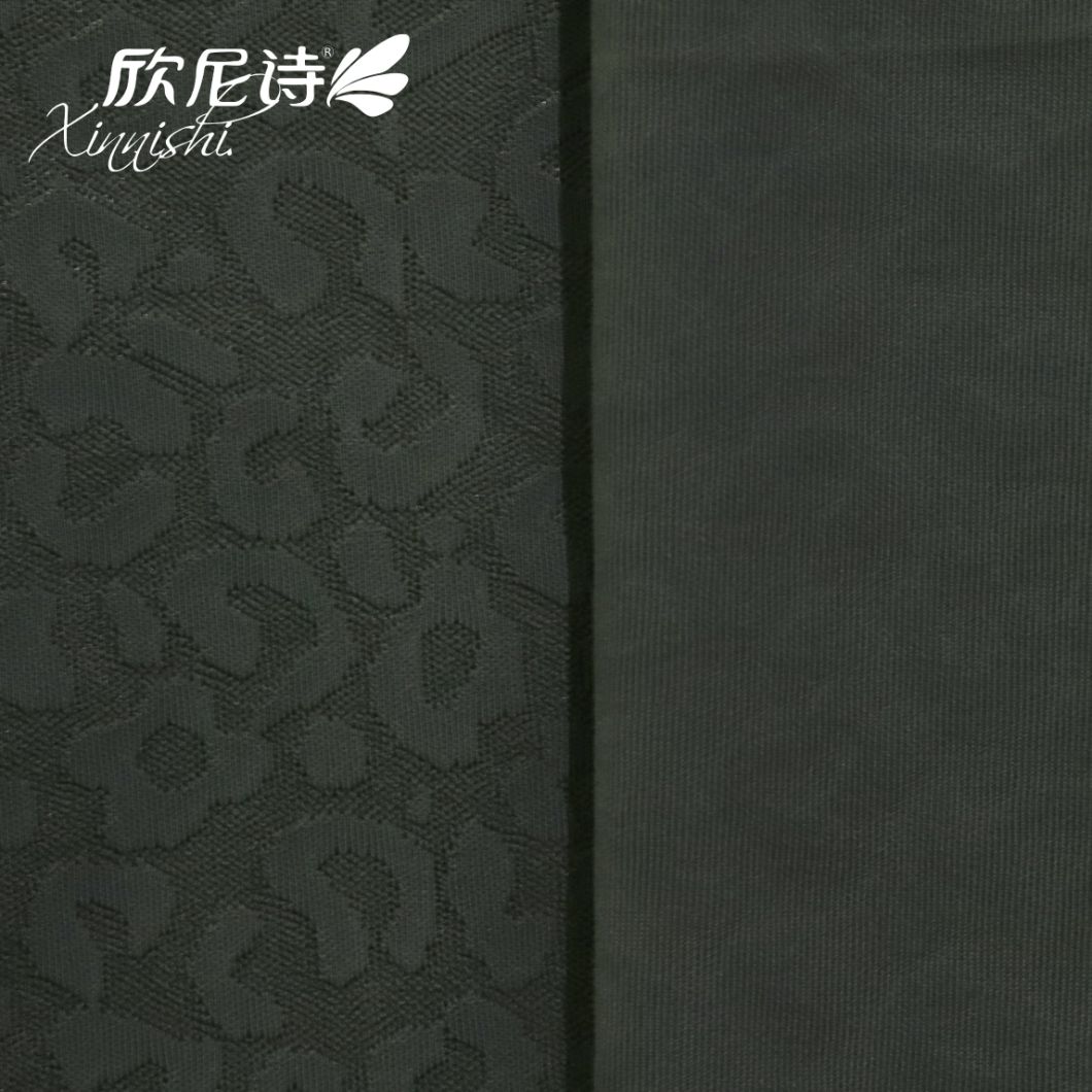 High Quality Stretch 78% Polyester 22% Spandex Solid Woven Jacquard Fabric for Garment