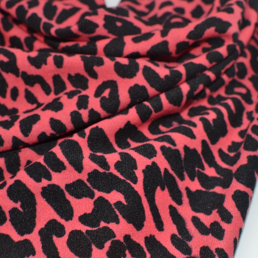 High Quality Digital Printing Leopard 90%Polyester 10%Spandex Printed Swimwear Fabric for Garment