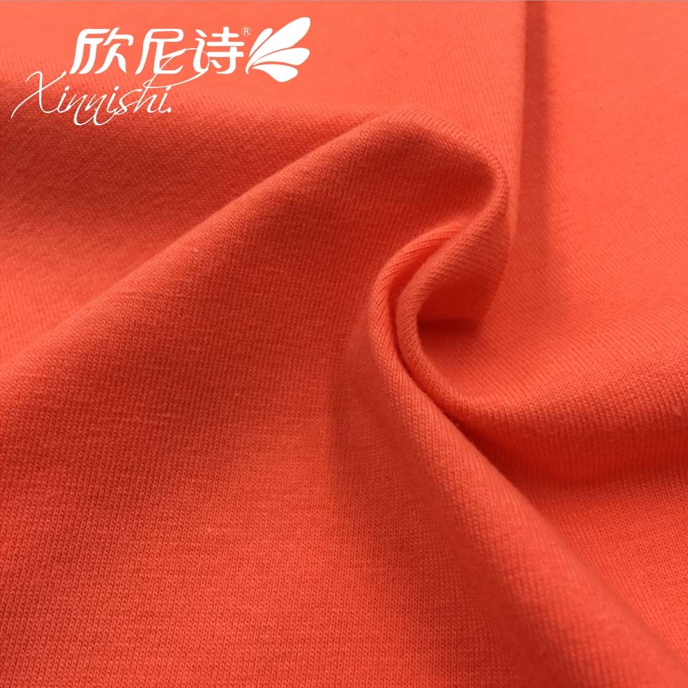 100% Cotton Plain Dyed Single Jersey Knit Textile Fabric for Underwear T Shirt Garment