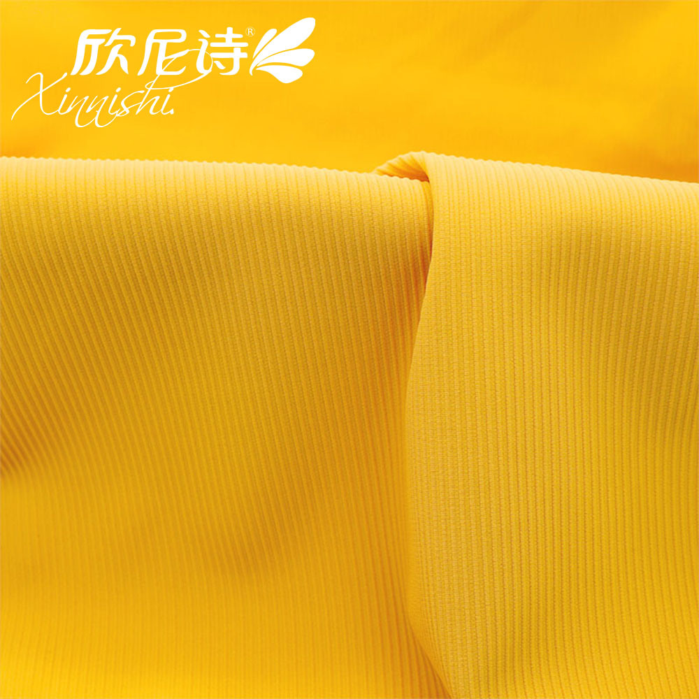 High Elastic Ribbed 90% Polyester 10% Spandex Swimsuits Bikini Swimwear Fabric