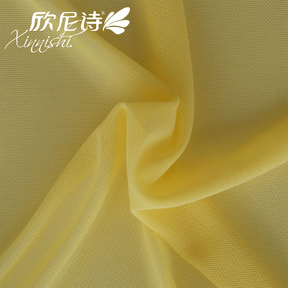 Hot-Sale Knitting Plain Custom Mesh Elastic 93%Polyester 7% Spandex Mesh Fabric for Lingerie