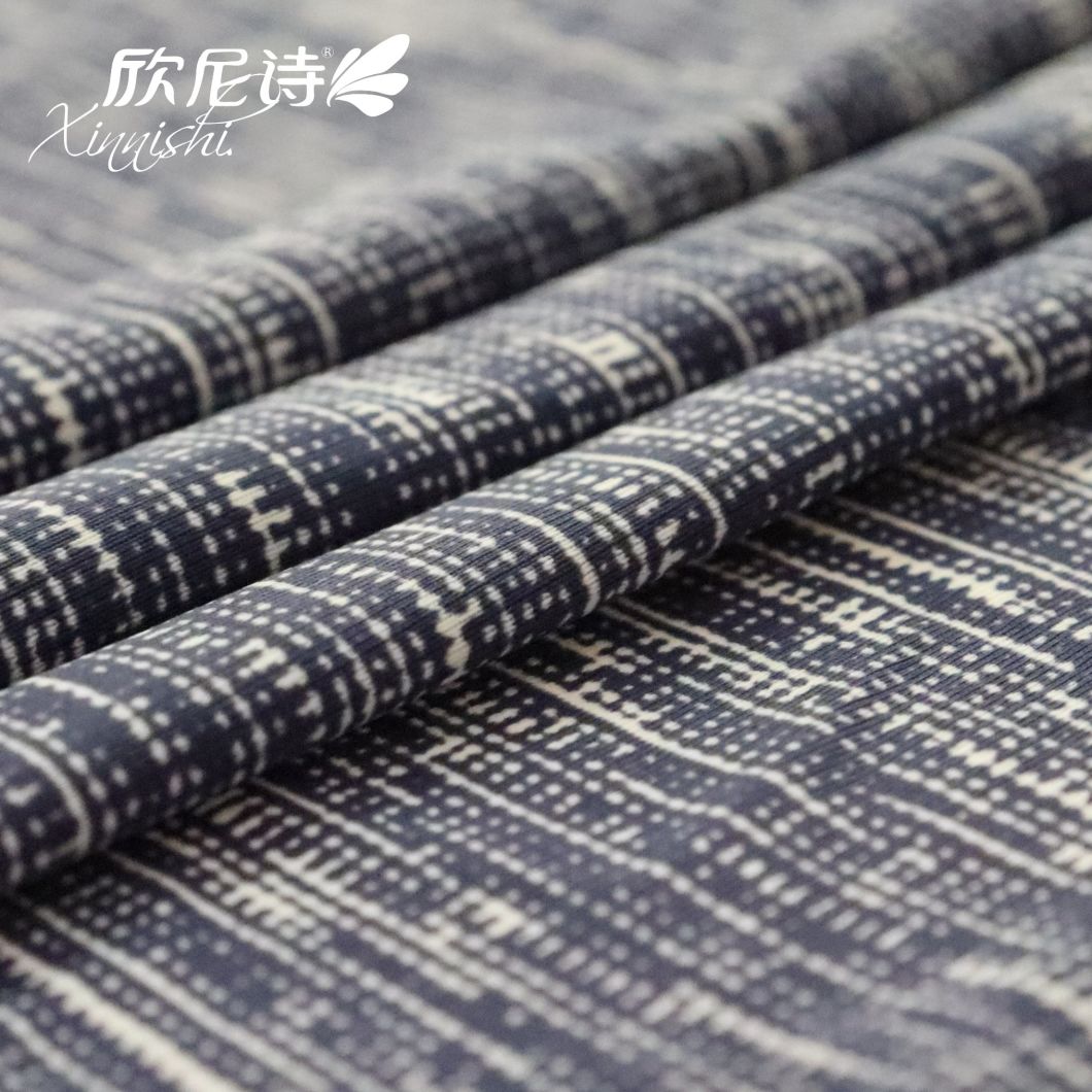 90% Polyester 10%Spandex High Quality Elastic Fabric Fresh Stripe Printing Textile Fabric for Garment
