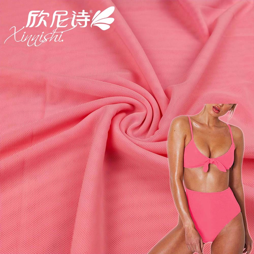 93% Polyester 7% Spandex High Elastic Mesh Fabric for Clothing Bra Underwear Garment