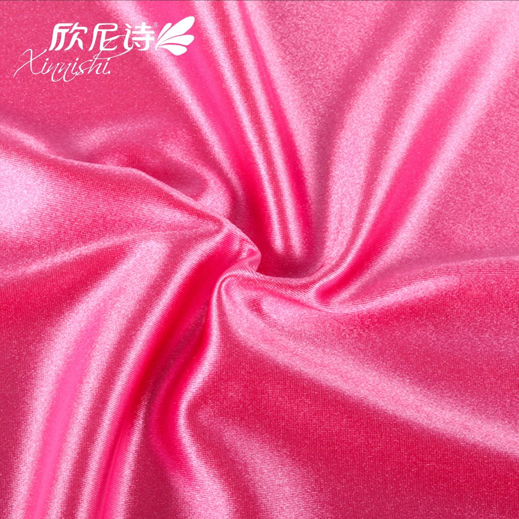 95%Polyester 5%Spandex High Quality Shiny Stain Fabric for Bridal Dress Nightwear Garment