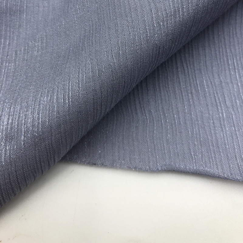 High Quality Woven 80%Rayon 20%Nylon Chiffon Crinkle Wrinkle Crepe Chiffon Fabric for Dress