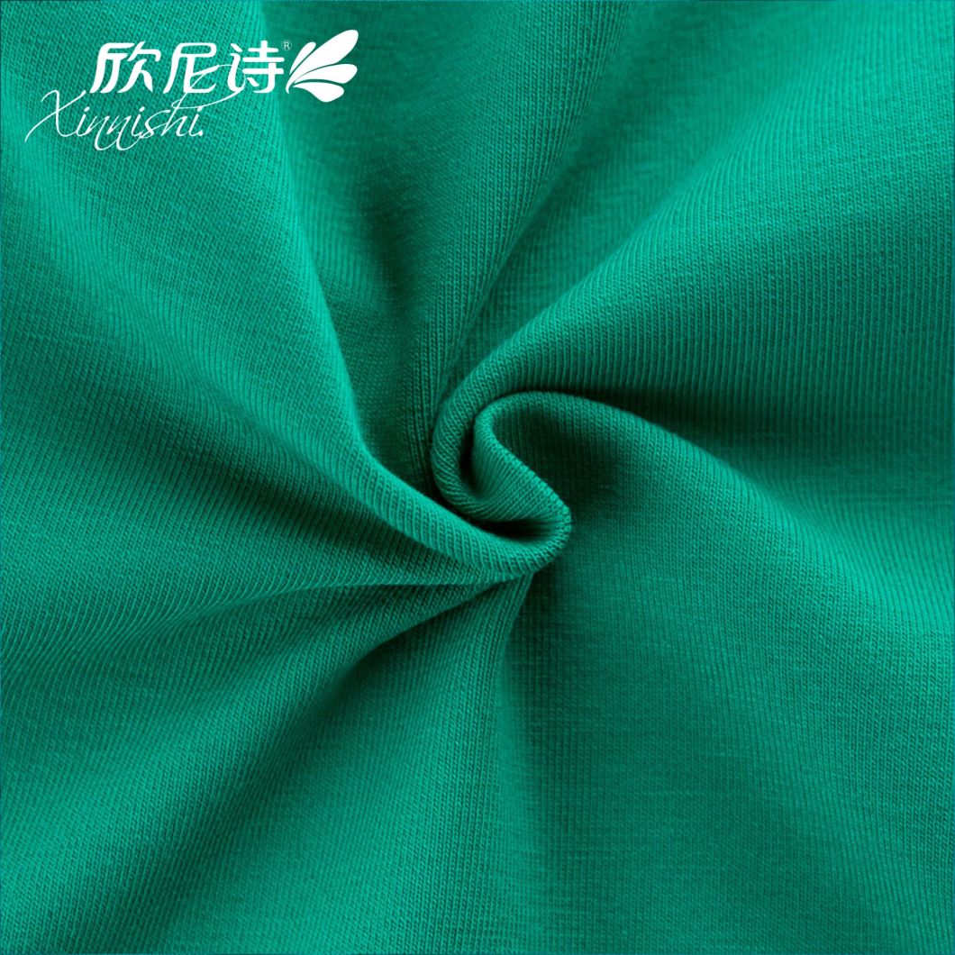 Breathable Plain Dyedsoft Knit 95% Cotton 5% Spandex Single Jersey Premium Dress Fabric for T Shirt