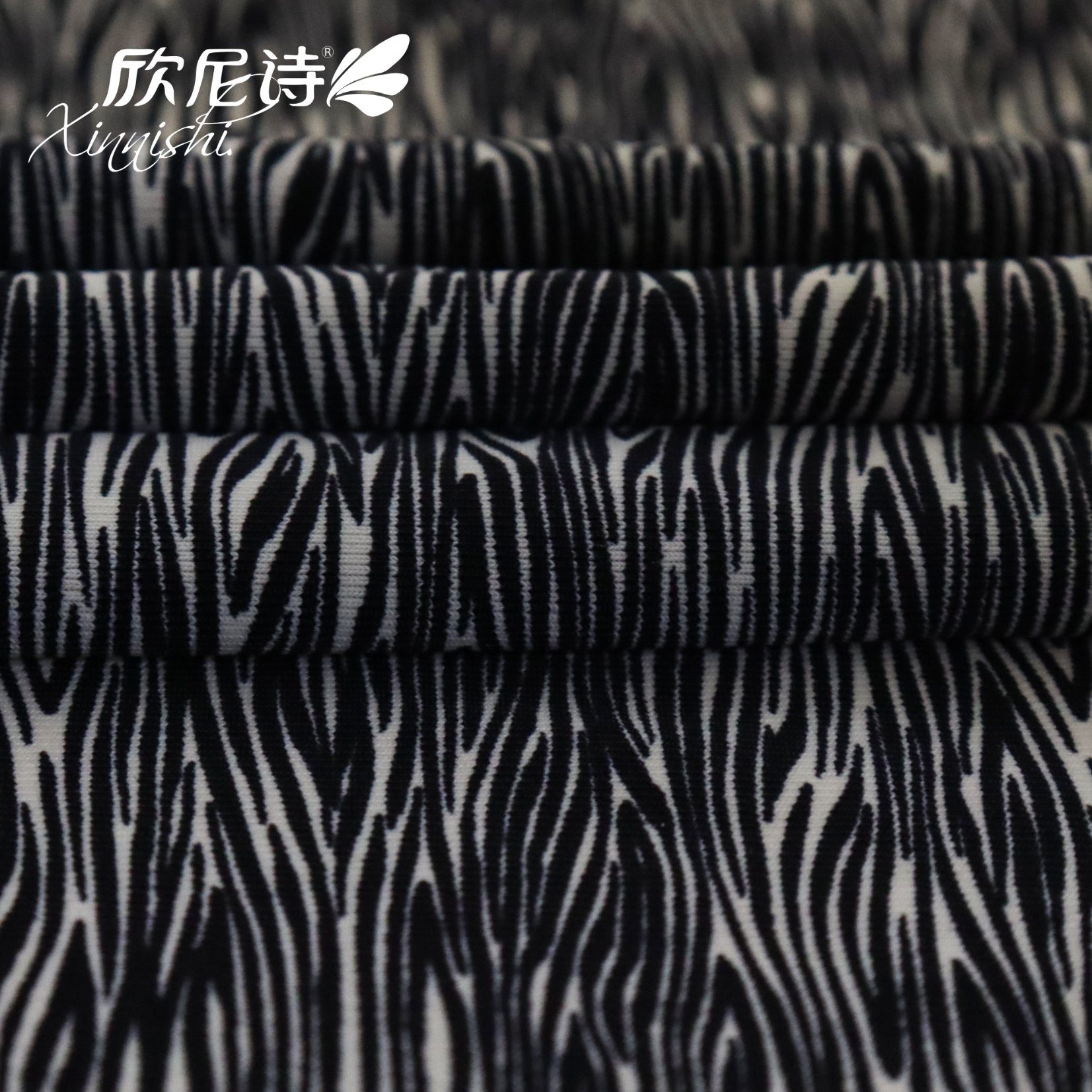 92% Polyester 8% Spandex Zebra Stripe Printing Textile Fabric for Swimwear Sportswear Garment Beach Shorts