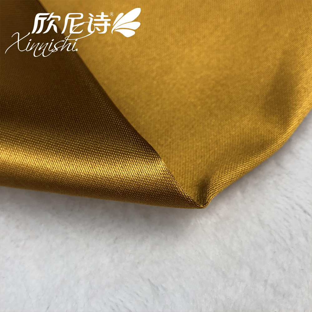 195GSM 95.21%Polyester 4.79%Spandex Satin Textile Fabric for Garment Evening Dress