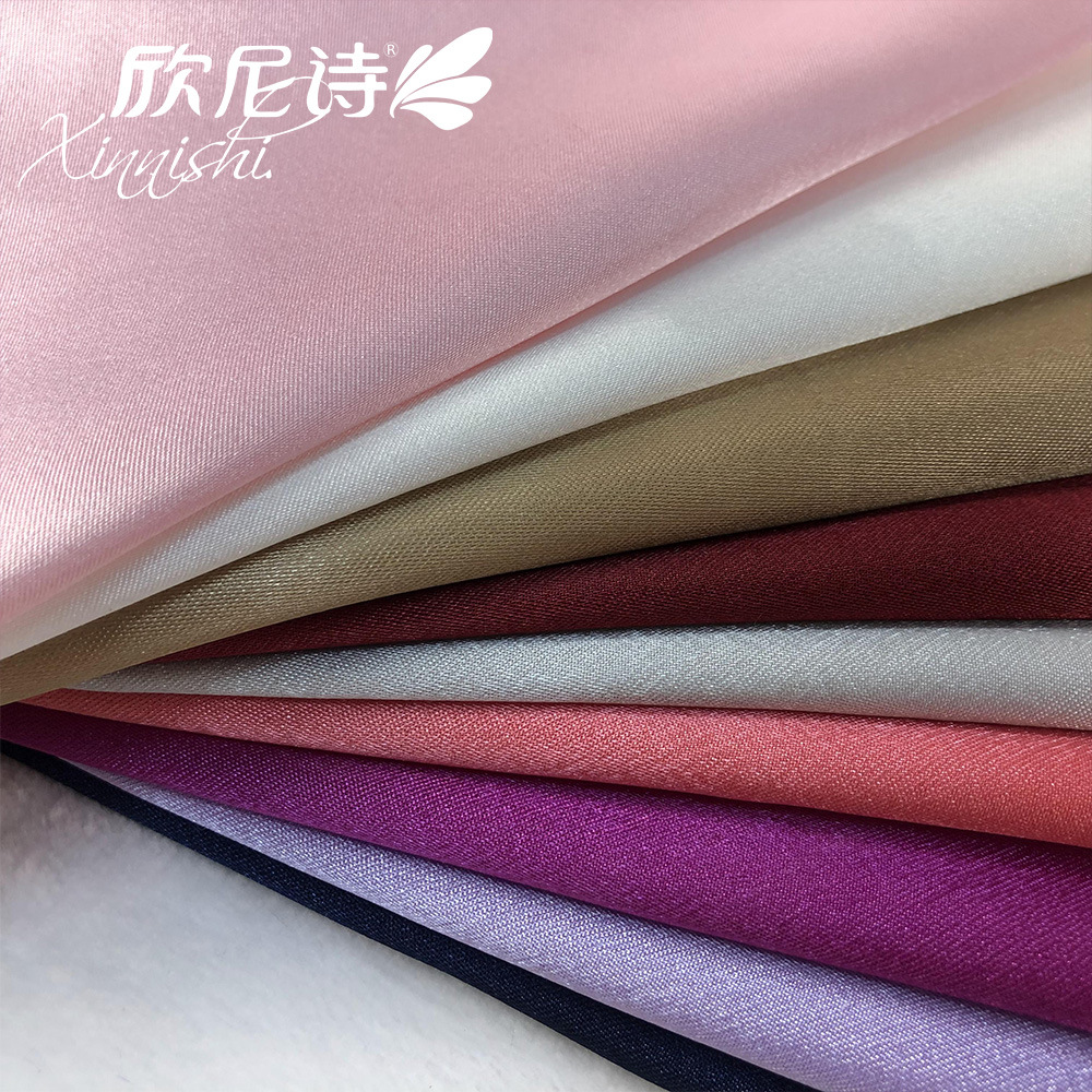 195GSM 95.21%Polyester 4.79%Spandex Satin Textile Fabric for Garment Evening Dress