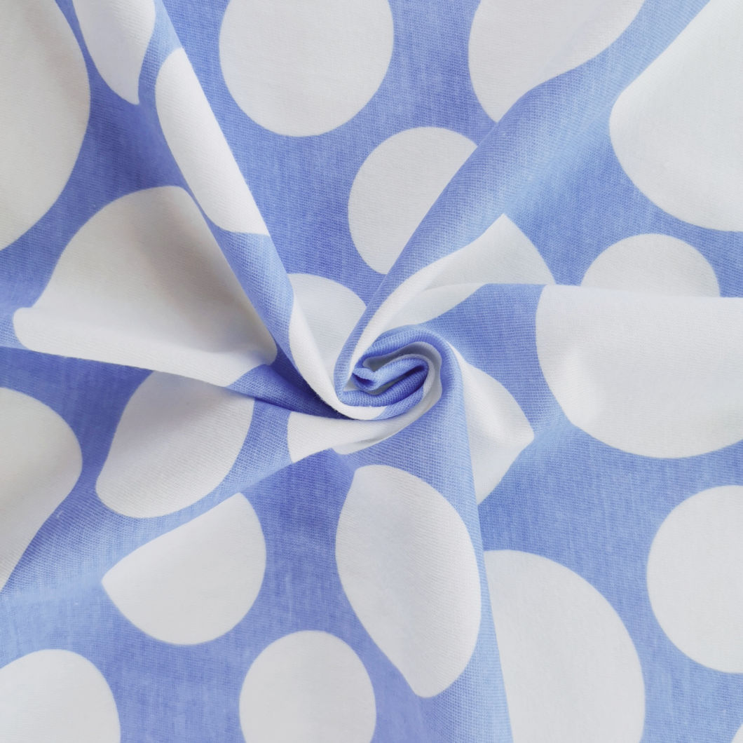 High Quality 100% Cotton Printed Knit Fabric for Baby Wear Shirt Garment
