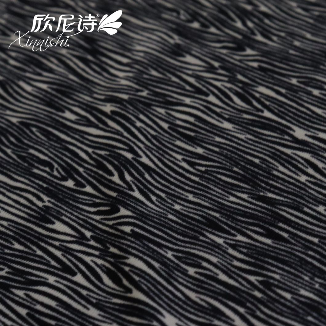 92% Polyester 8% Spandex Zebra Stripe Printing Textile Fabric for Swimwear Sportswear Garment Beach Shorts