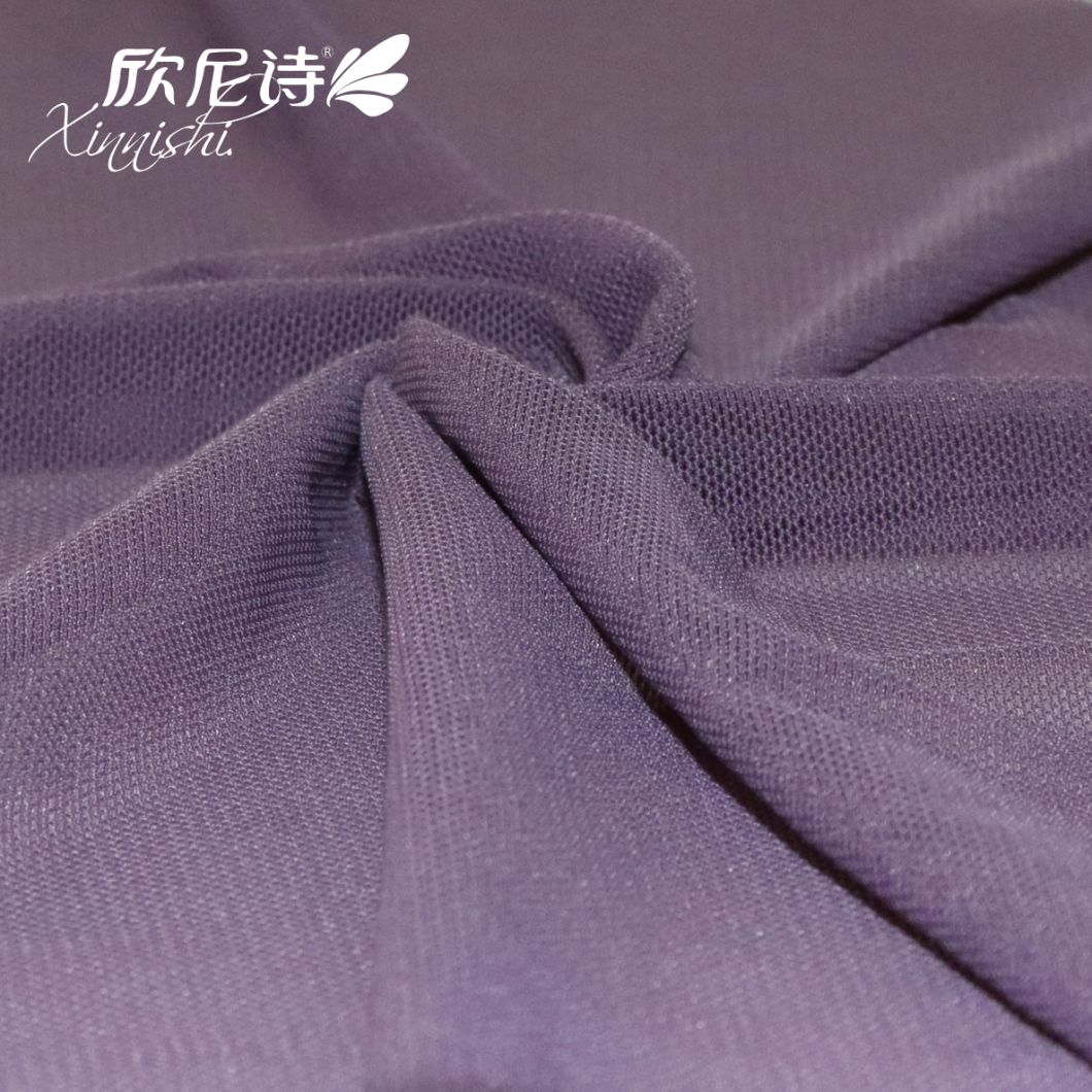 High Quality Stretch 4 Way 93% Polyester 7% Spandex Mesh Fabric for Bra Underwear Garment