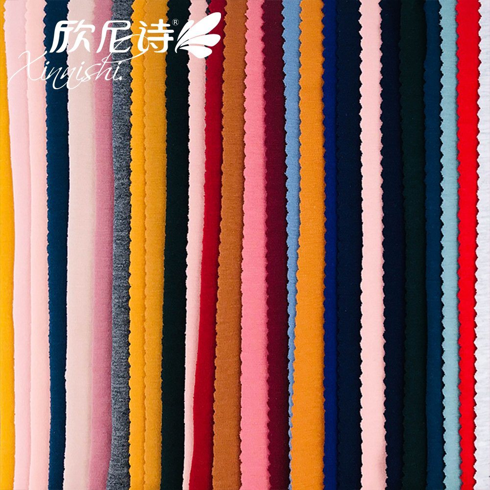 100% Cotton Jersey Fabric Weft Knitted Plain Textile Fabric for Underwear Bra Sportswear Garment