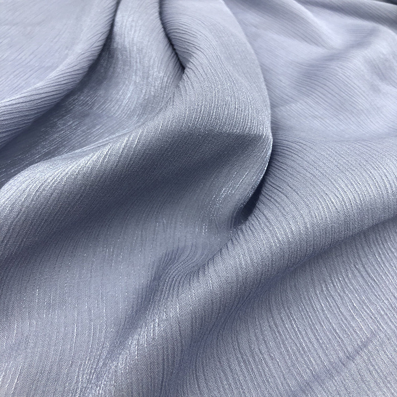 High Quality Woven 80%Rayon 20%Nylon Chiffon Crinkle Wrinkle Crepe Chiffon Fabric for Dress