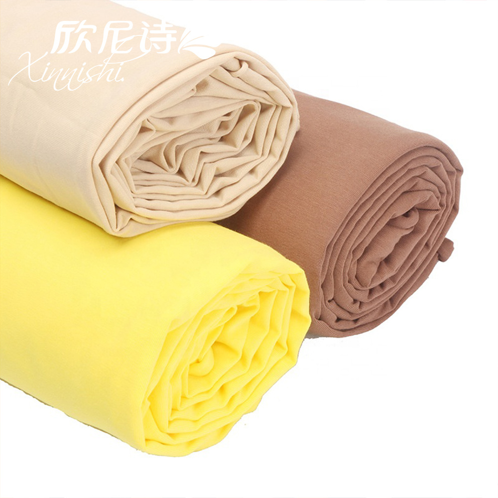 100% Cotton Single Jersey Knitted Plain Textile Fabric for Underwear Bra Sportswear Garment