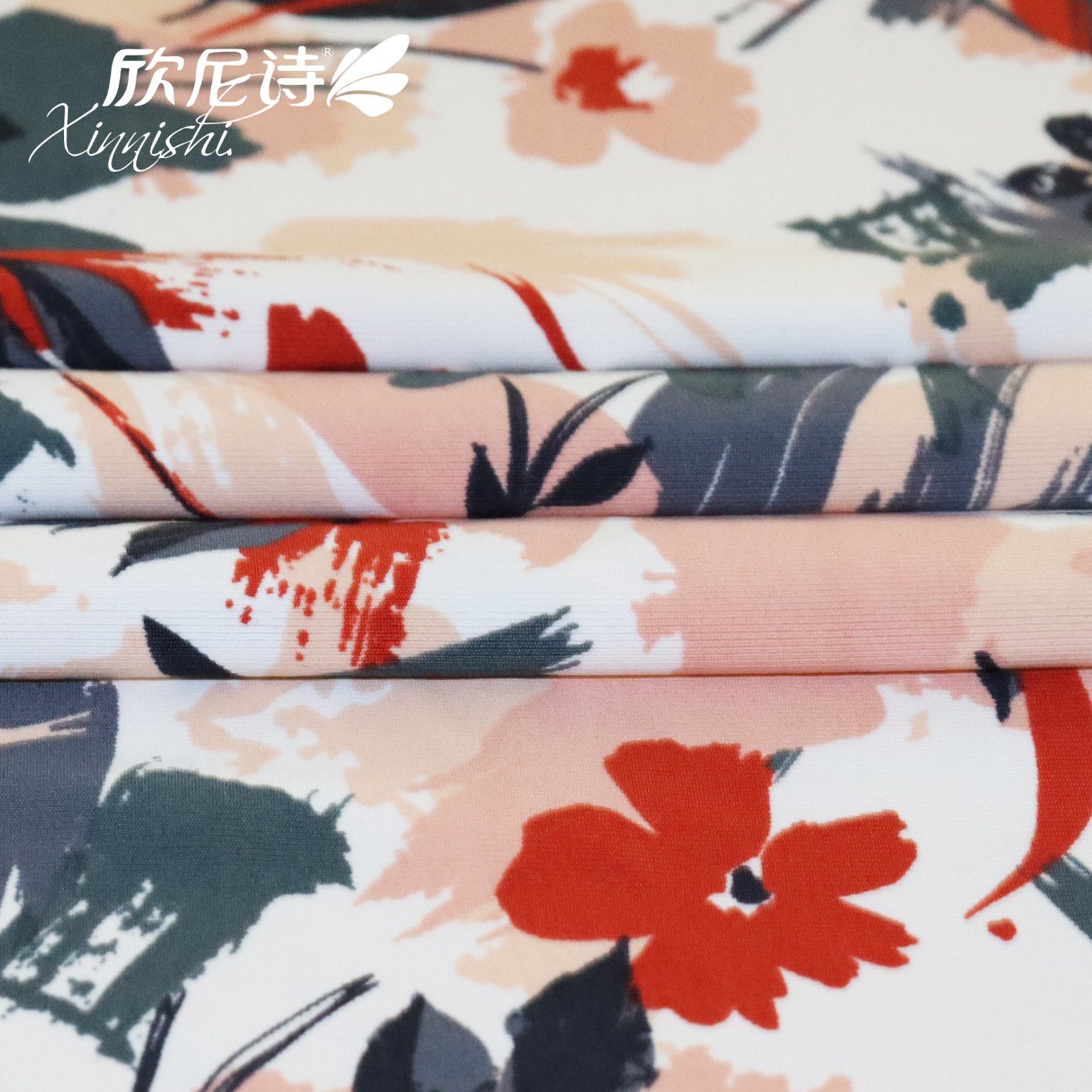 Customized Digital Printing 85%Polyester 15%Spandex Floral Design Printed Textile Fabric for Swimwear Dress Garment