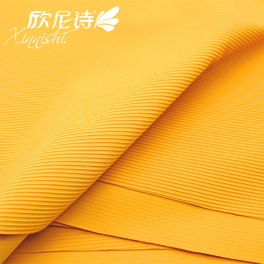 High Elastic Ribbed 90% Polyester 10% Spandex Swimsuits Bikini Swimwear Fabric