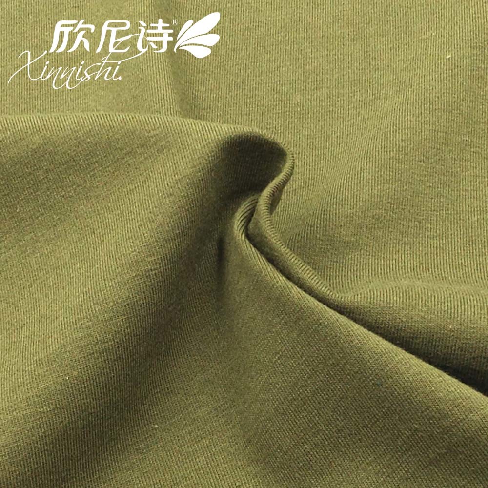 100% Cottonstretch Breathable Plain Dyed Jersey Textile Fabric for T-Shirt Garment Underwear