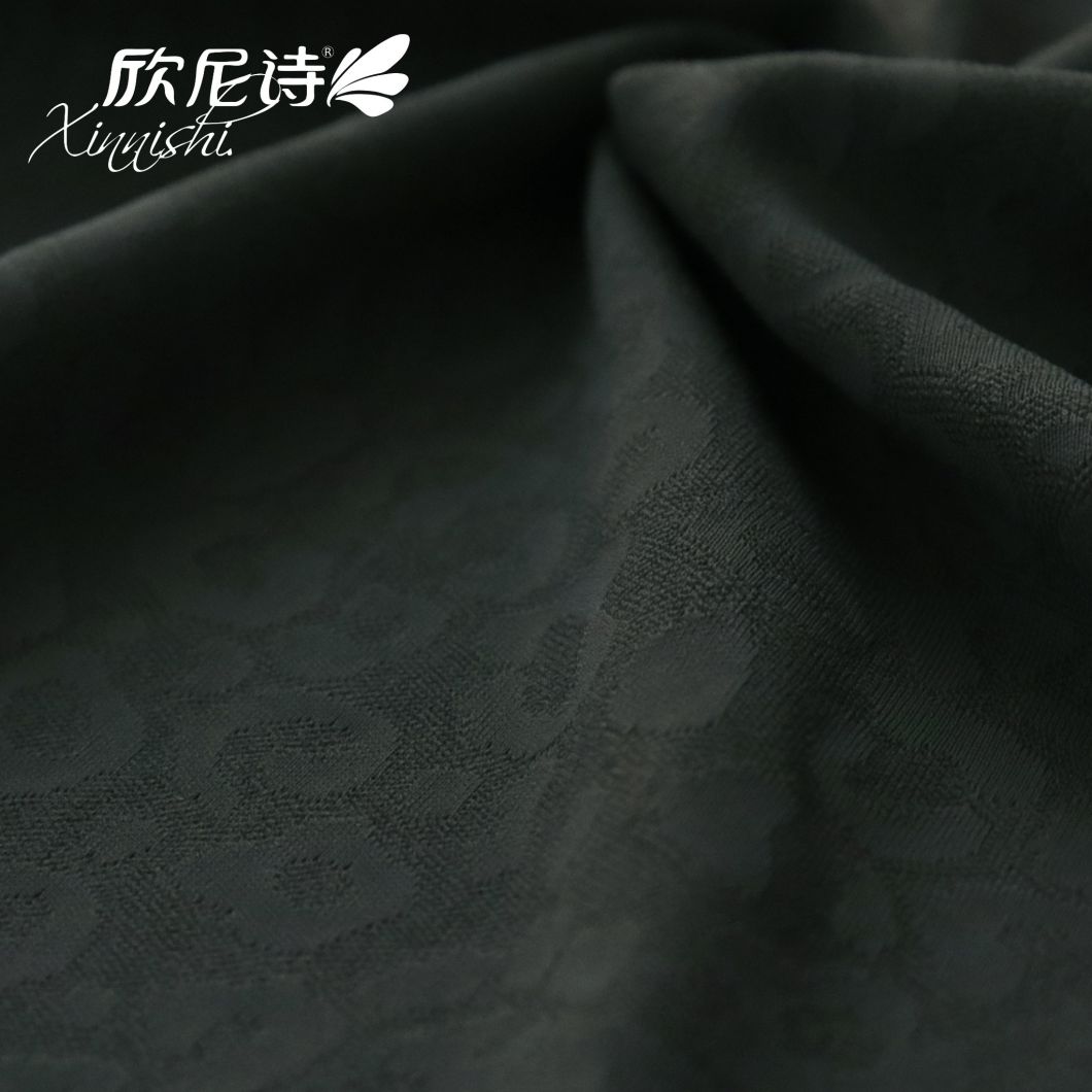 High Quality Stretch 78% Polyester 22% Spandex Solid Woven Jacquard Fabric for Garment