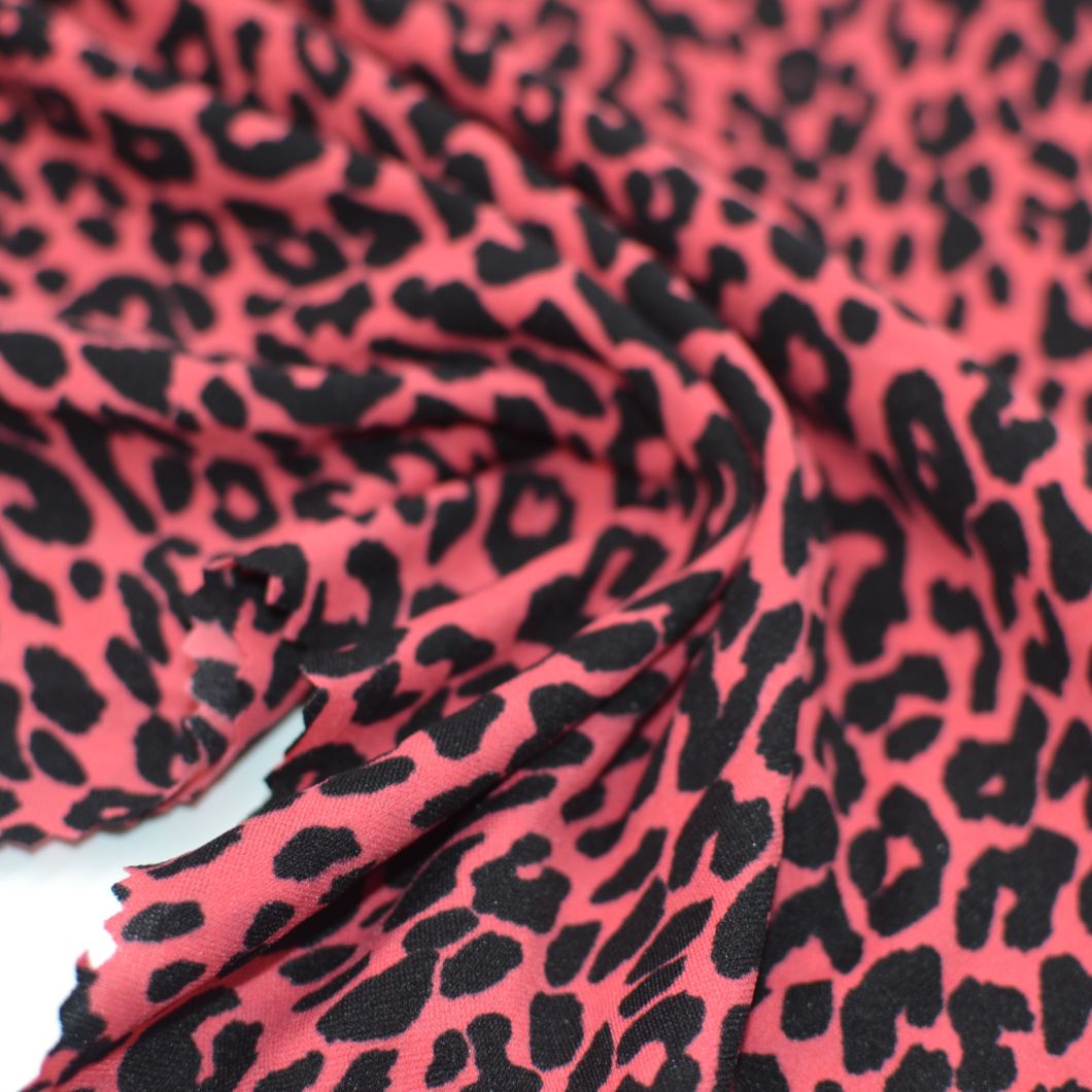High Quality Digital Printing Leopard 90%Polyester 10%Spandex Printed Swimwear Fabric for Garment