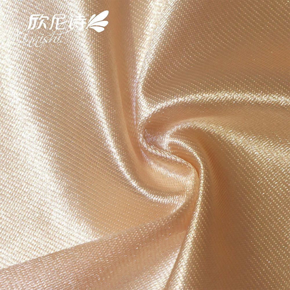 Shiny Polyester Spandex Suitable for Lady Dresses Pajamas Shirts Silky Stretchy Satin Fabric