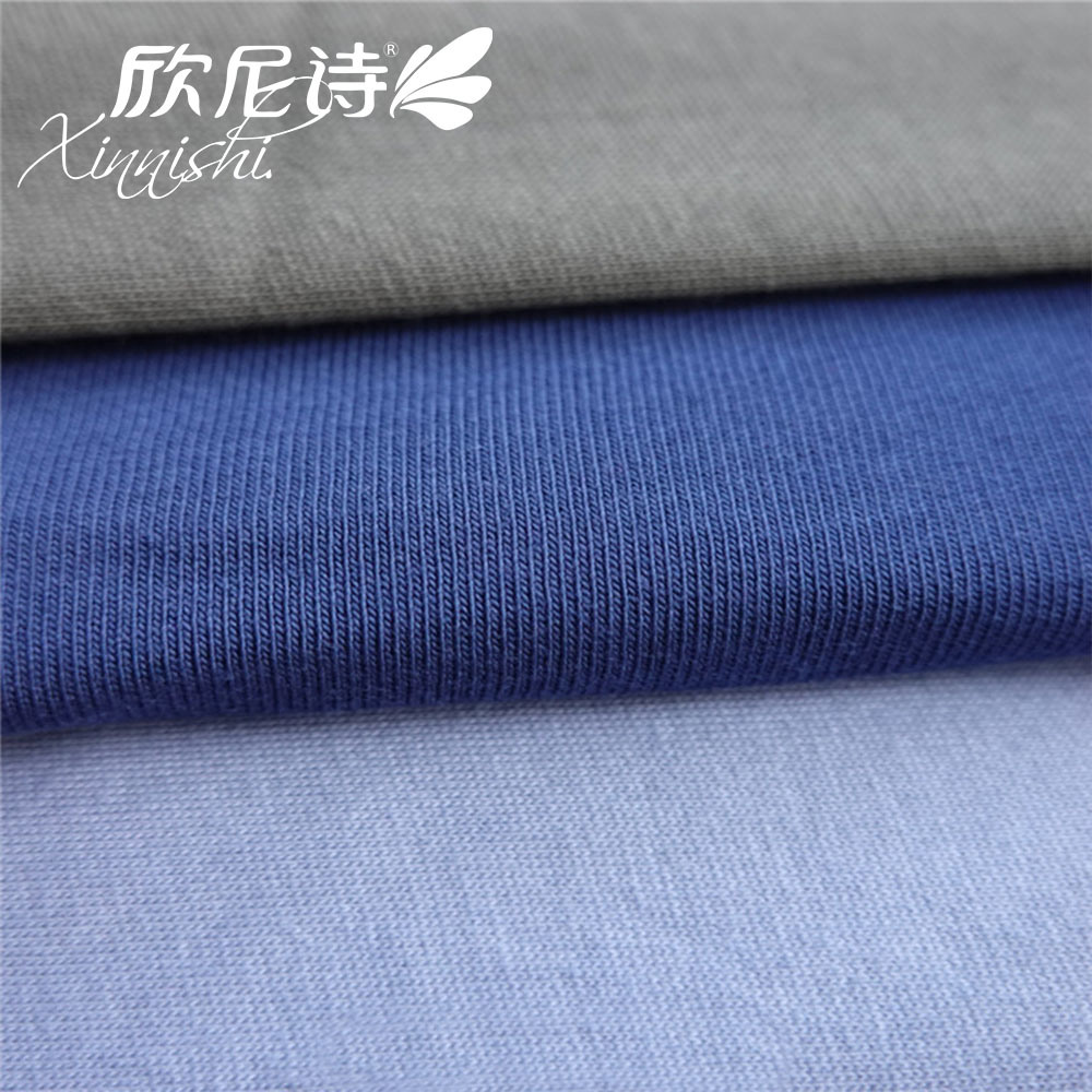 Jersey Fabric with 100%Cotton Breathable 4 Way Stretch Garment Fabric Single Jersey Knit Fabric for Female Male