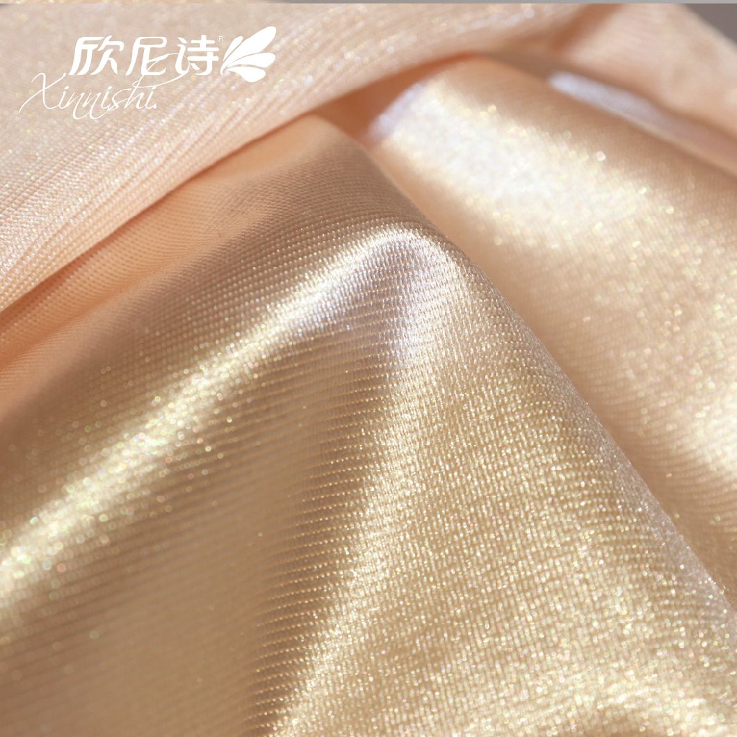 86%Polyester 14%Spandex Shiny Stretch Satin Fabric for Sleep Wear Dress
