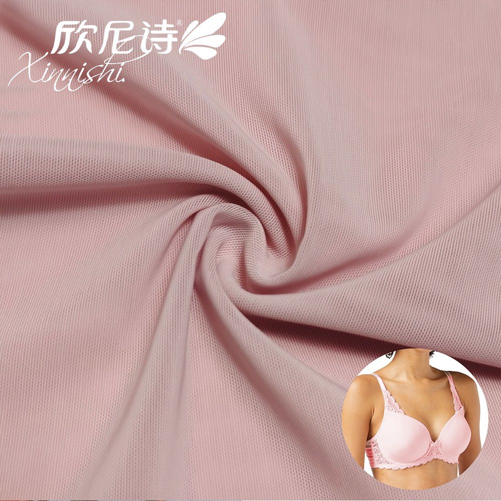 93% Polyester 7% Spandex High Elastic Mesh Fabric for Clothing Bra Underwear Garment