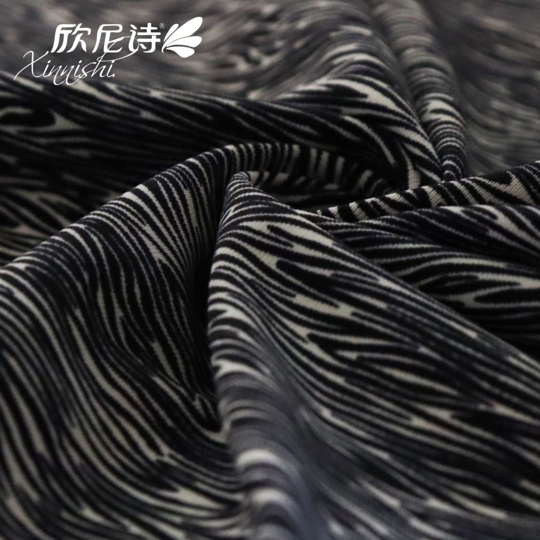 92% Polyester 8% Spandex Zebra Stripe Printing Textile Fabric for Swimwear Sportswear Garment Beach Shorts