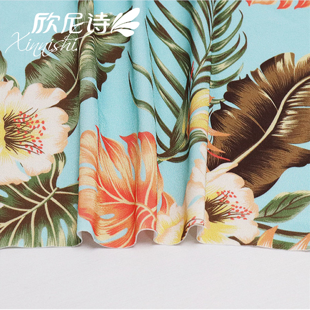 Customized Hawaiian Style High Quality 82% Nylon 18% Spandex Floral Printed Textile Fabric for Swimwear Sportswear Garment
