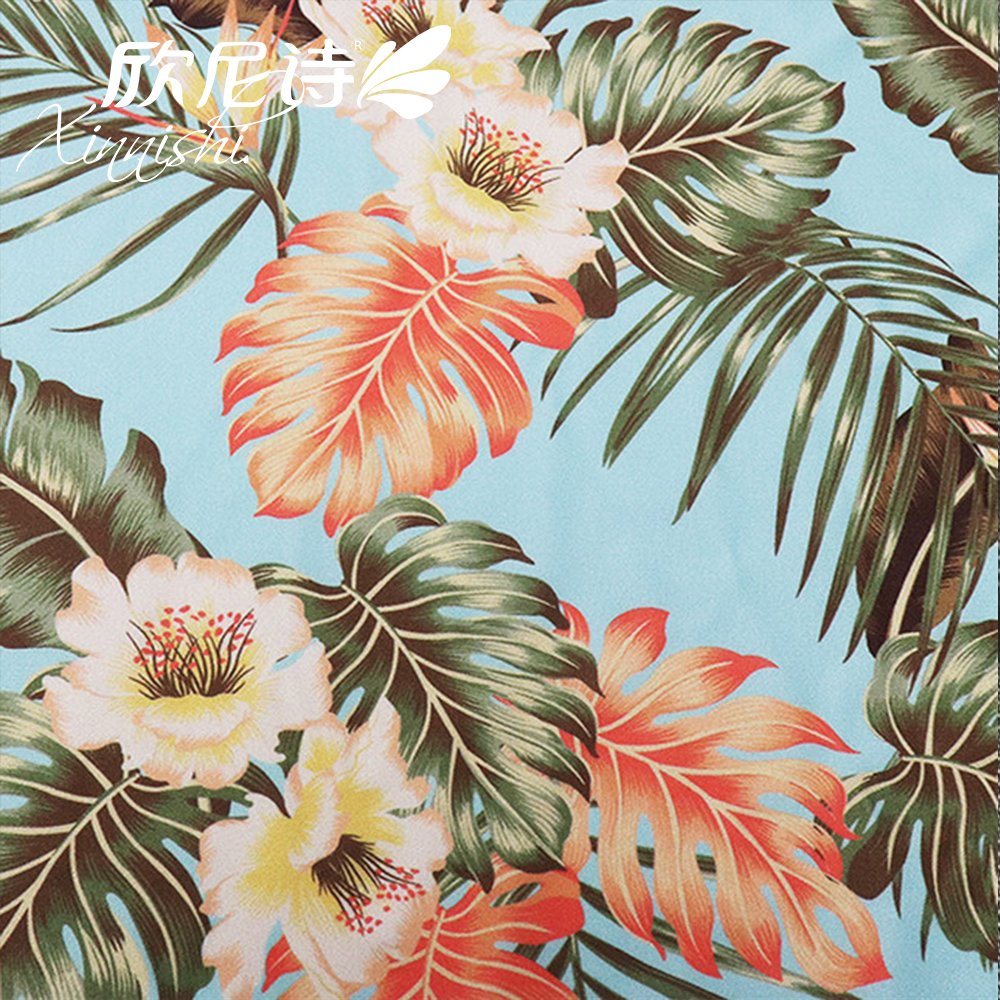 Customized Hawaiian Style High Quality 82% Nylon 18% Spandex Floral Printed Textile Fabric for Swimwear Sportswear Garment
