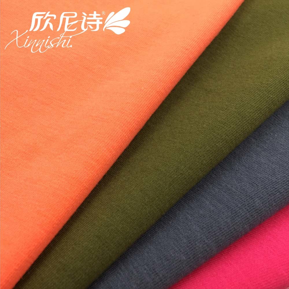 High Stretch 95% Cotton 5% Spandex Jersey Textile Fabric for Sportswear Garment with Color