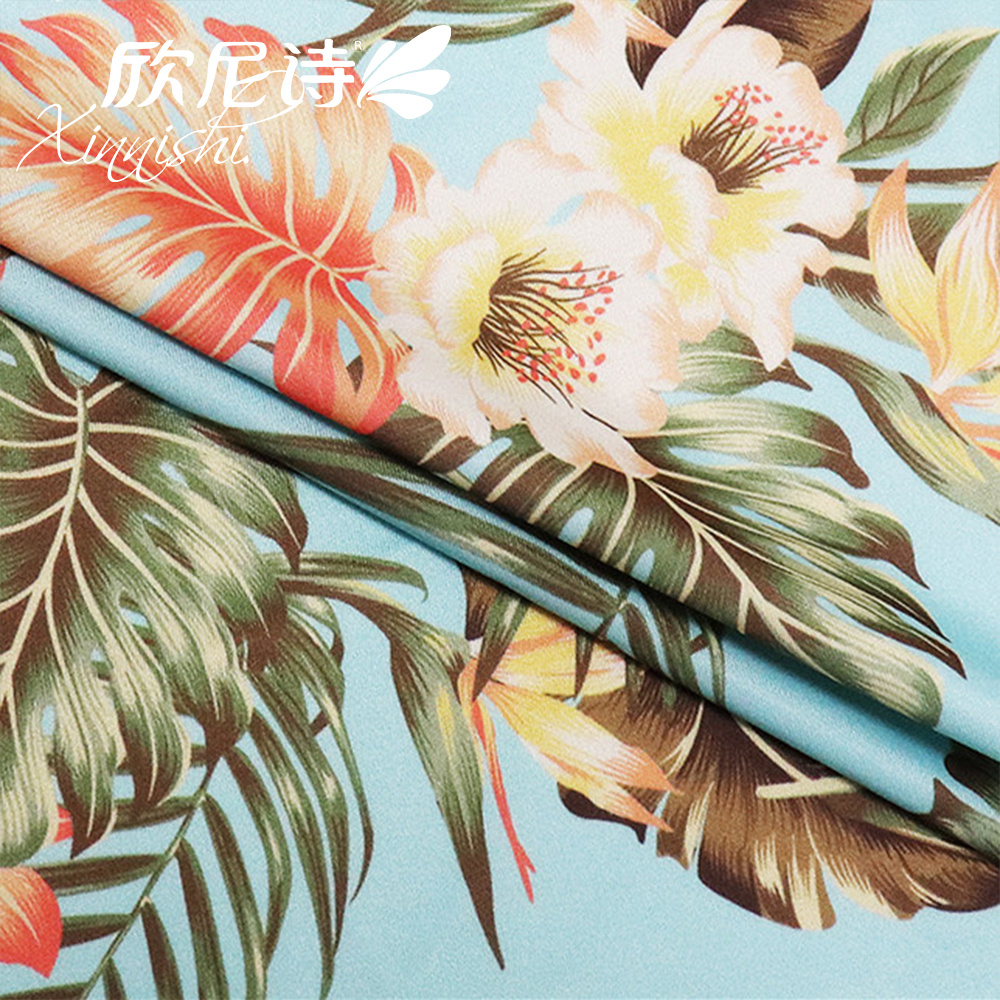 Customized Hawaiian Style High Quality 82% Nylon 18% Spandex Floral Printed Textile Fabric for Swimwear Sportswear Garment