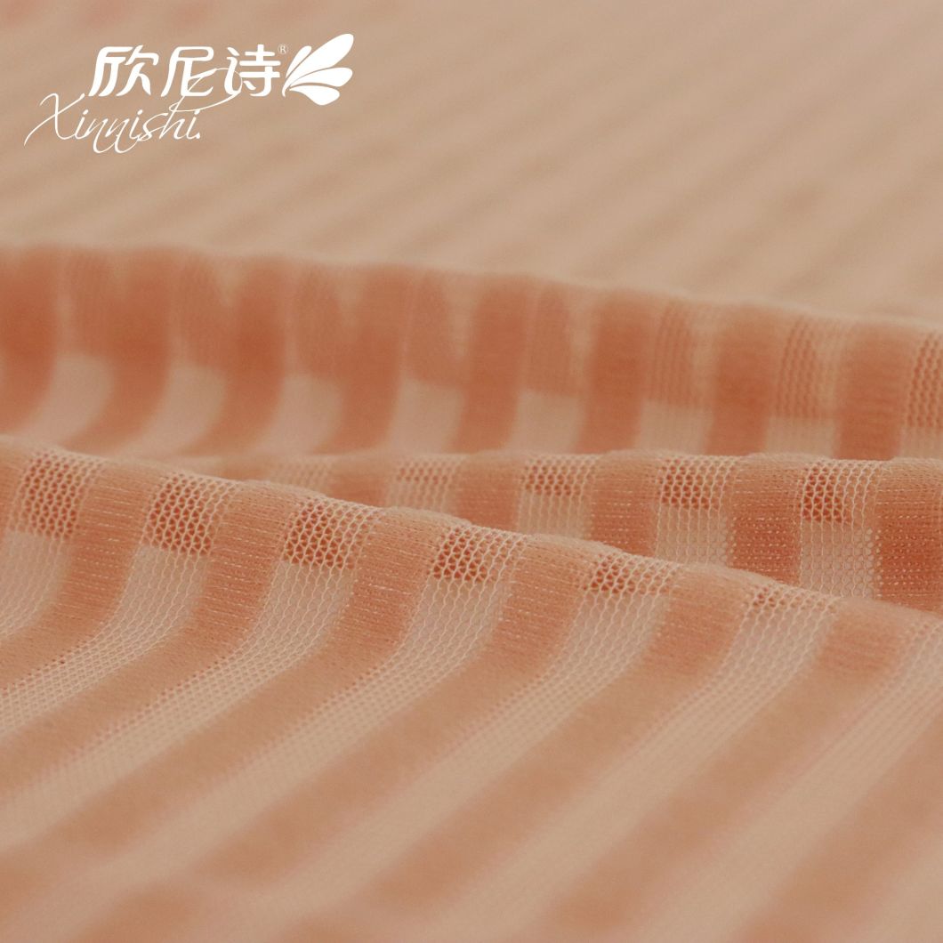 87.5% Polyester 12.5%Spandex 125GSM Knitted Rib Jacquard Fabric for Garment