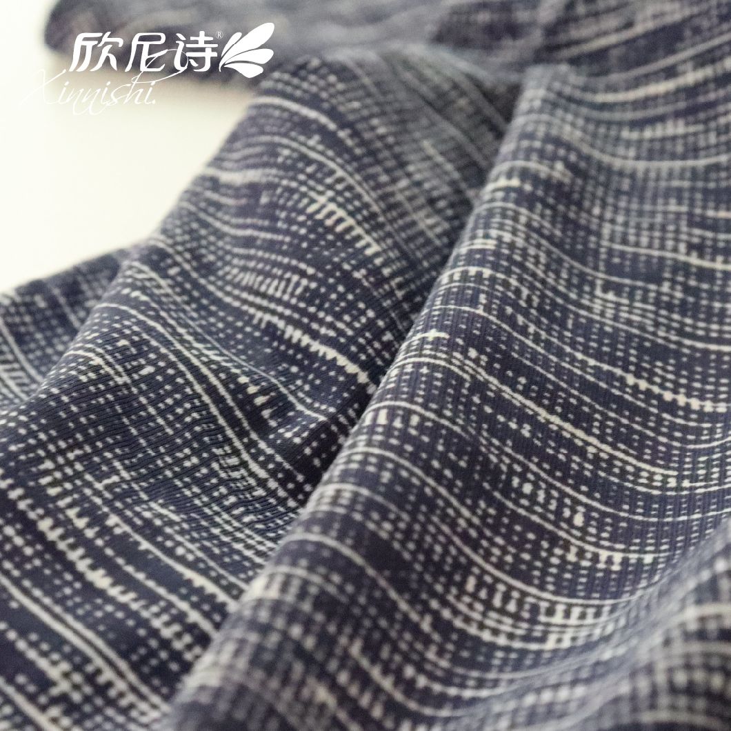 90% Polyester 10%Spandex High Quality Elastic Fabric Fresh Stripe Printing Textile Fabric for Garment