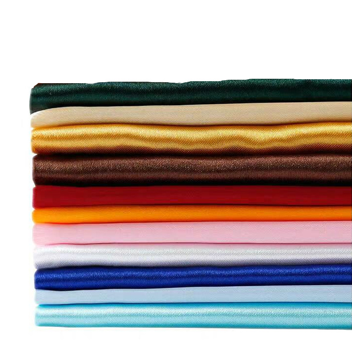 Plain Polyester Bridal Satin Silk Textile Duchess Satin Fabric Roll of Dress