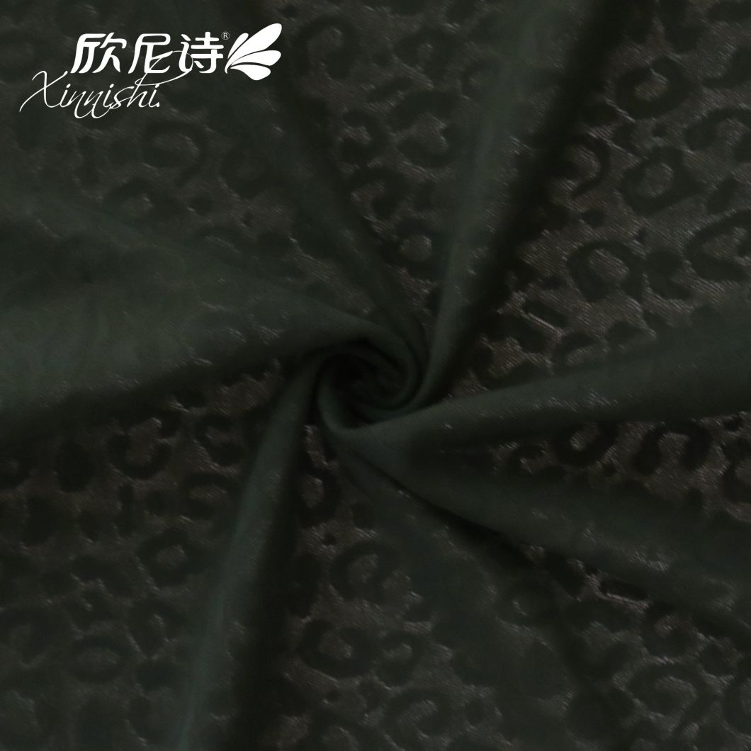 High Quality Stretch 78% Polyester 22% Spandex Solid Woven Jacquard Fabric for Garment