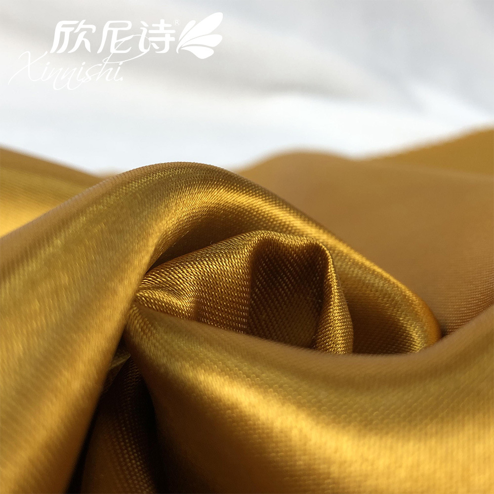 195GSM 95.21%Polyester 4.79%Spandex Satin Textile Fabric for Garment Evening Dress