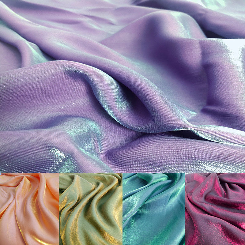 Multi Colors 70% Polyester 30% Cotton Wight 150cm Gilding Satin Fabric for Bridal Dress