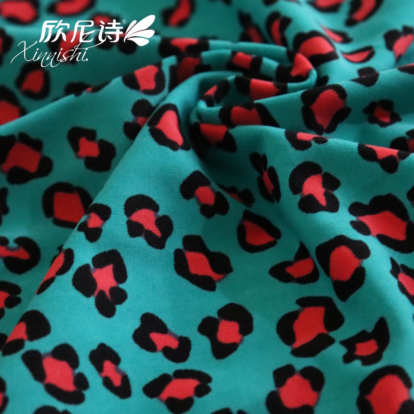 85 Polyester 15 Spandex Leopard Print Knit Textile Fabric for Lingerie Underwear Swimwear Garment