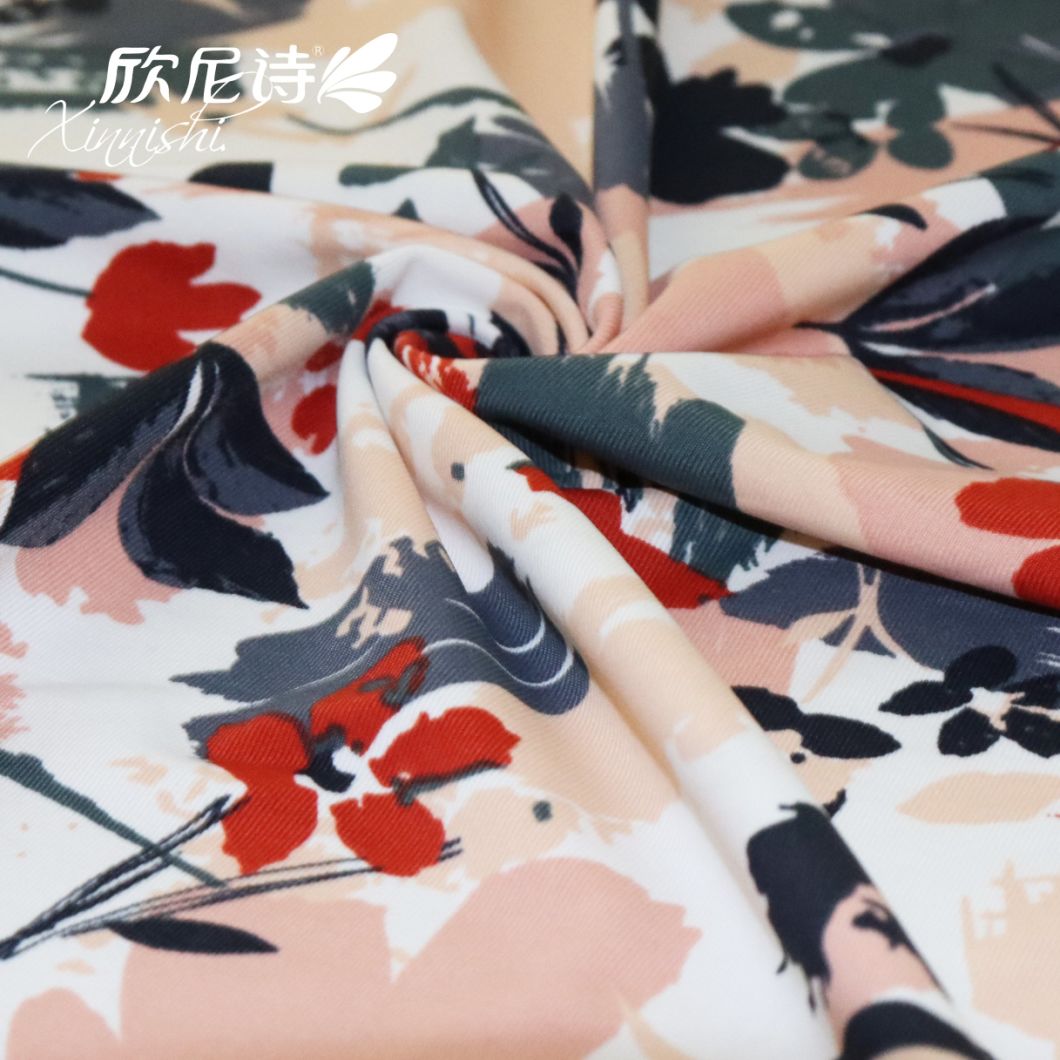 Customized Digital Printing 85%Polyester 15%Spandex Floral Design Printed Textile Fabric for Swimwear Dress Garment