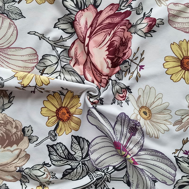 Customisable 90%Polyester 10%Spandex High Elastic Knitted Fabric Pattern Design Printed Fabric for Garment