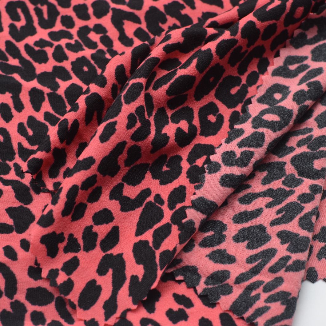 High Quality Digital Printing Leopard 90%Polyester 10%Spandex Printed Swimwear Fabric for Garment