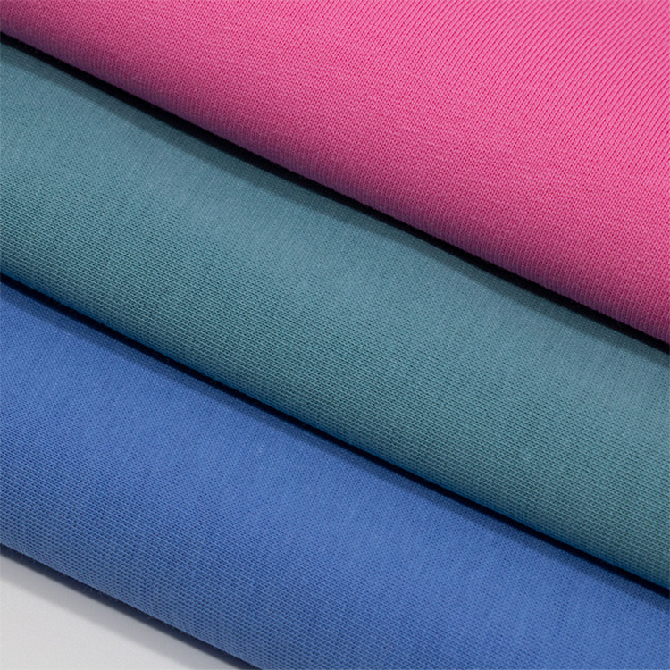 High Quality 100% Cotton Jersey Knit Blue Color Fabric for Sportswear T-Shirt J1026-2