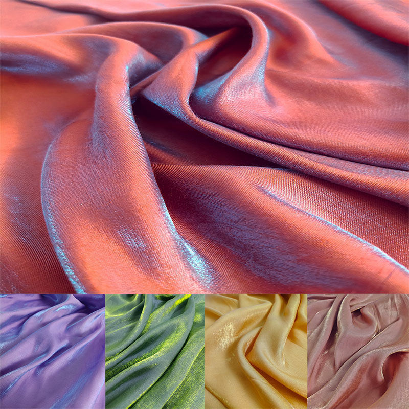 Multi Colors 70% Polyester 30% Cotton Wight 150cm Blue Gilding Satin Fabric for Bridal