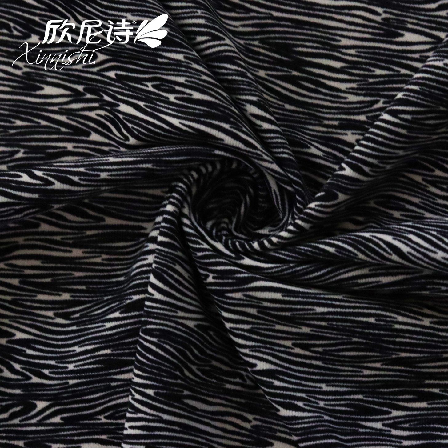 92% Polyester 8% Spandex Zebra Stripe Printing Textile Fabric for Swimwear Sportswear Garment Beach Shorts