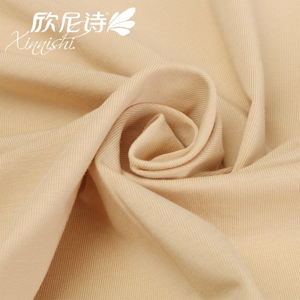 100% Cotton Single Jersey Knitted Plain Textile Fabric for Underwear Bra Sportswear Garment